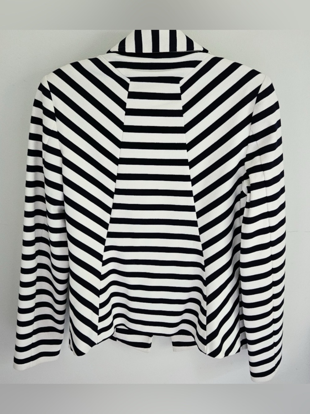 Chico’s Jacket - Black & White Striped Open-Front Jacket - Picture 2 of 11